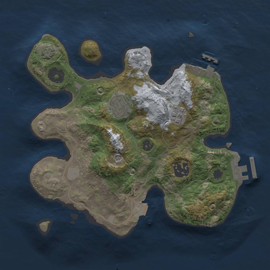 Rust Map: Procedural Map, Size: 2500, Seed: 1572903408, 10 Monuments