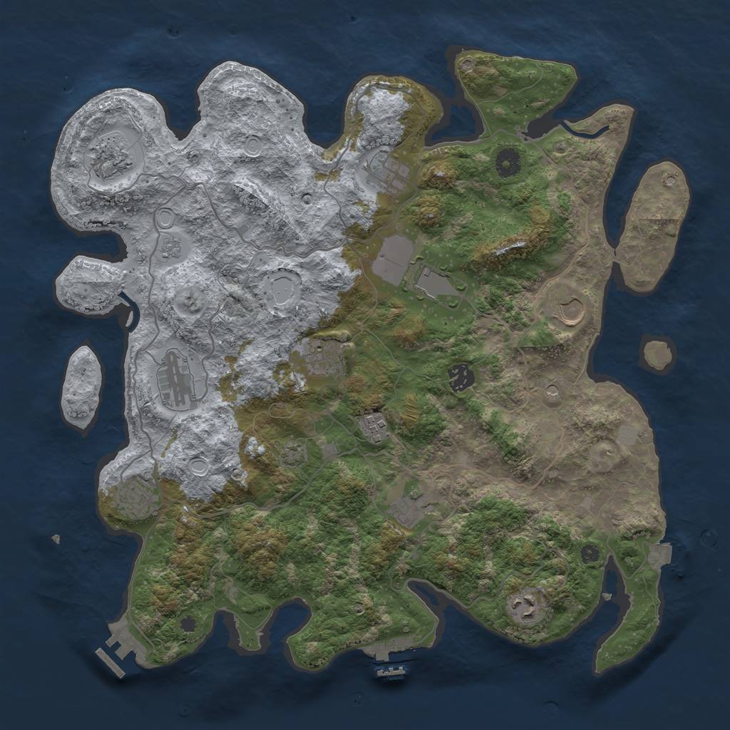 Rust Map: Procedural Map, Size: 4000, Seed: 1470102866, 19 Monuments