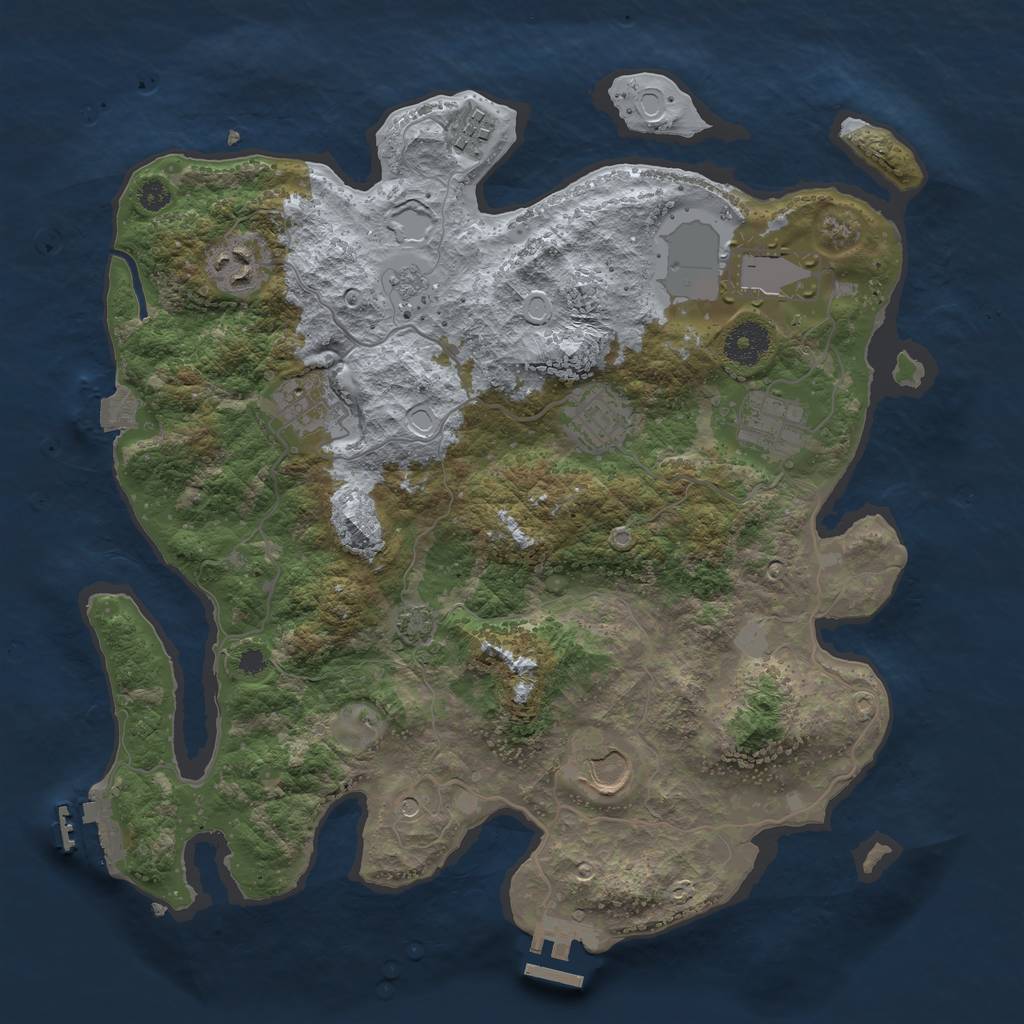 Rust Map: Procedural Map, Size: 3500, Seed: 74214181, 15 Monuments