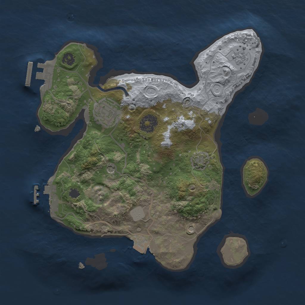 Rust Map: Procedural Map, Size: 2500, Seed: 711469419, 9 Monuments