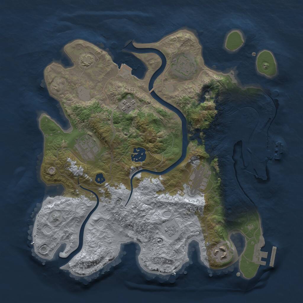 Rust Map: Procedural Map, Size: 3000, Seed: 772095949, 12 Monuments