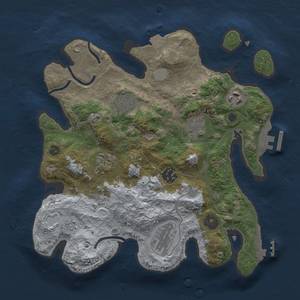 Thumbnail Rust Map: Procedural Map, Size: 3000, Seed: 772095949, 13 Monuments