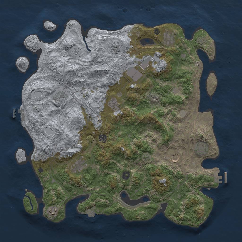 Rust Map: Procedural Map, Size: 4250, Seed: 680272134, 19 Monuments