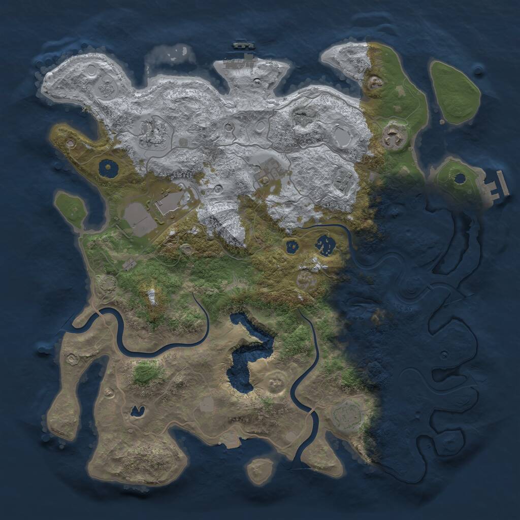 Rust Map: Procedural Map, Size: 4000, Seed: 238218314, 13 Monuments