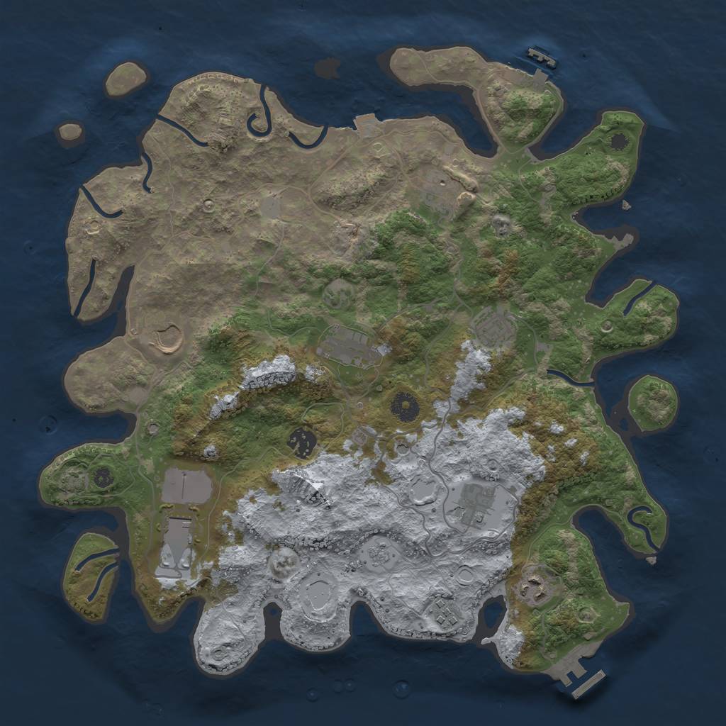 Rust Map: Procedural Map, Size: 3800, Seed: 925333922, 17 Monuments
