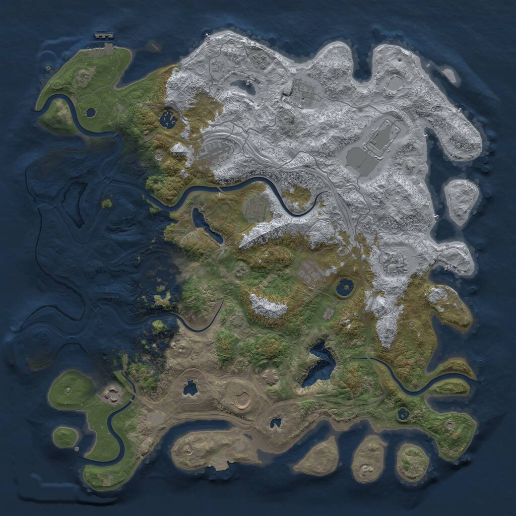 Rust Map: Procedural Map, Size: 4500, Seed: 68568, 17 Monuments