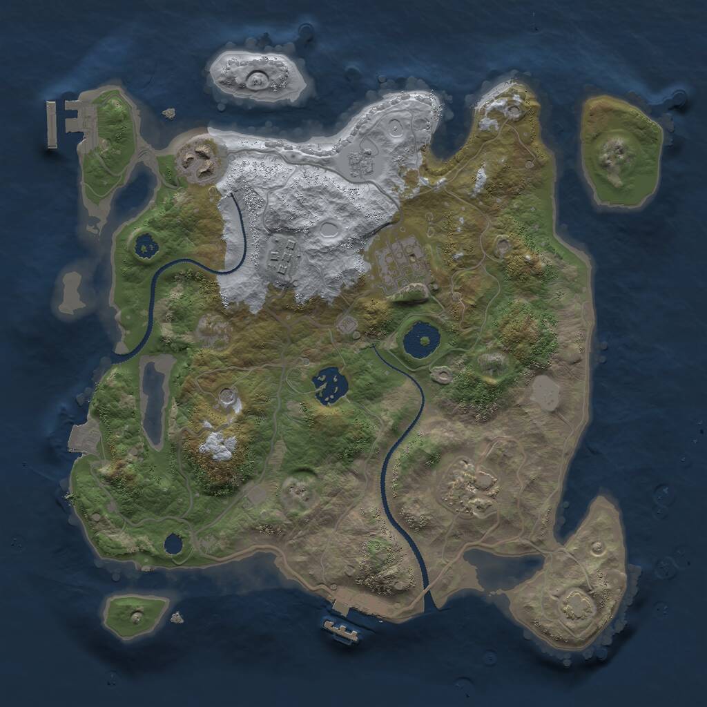 Rust Map: Procedural Map, Size: 3000, Seed: 9263548, 11 Monuments