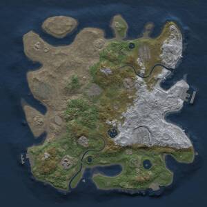 Thumbnail Rust Map: Procedural Map, Size: 3390, Seed: 312667, 13 Monuments