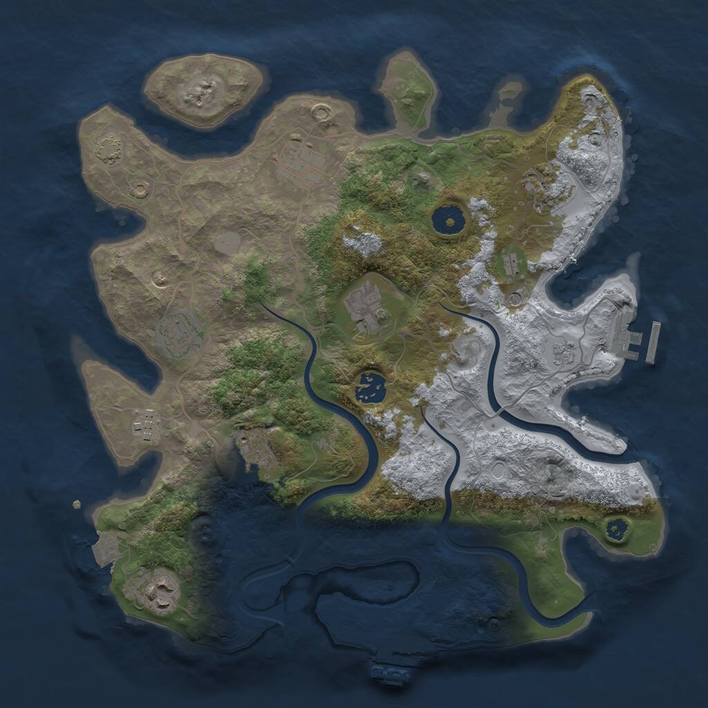 Rust Map: Procedural Map, Size: 3390, Seed: 312667, 14 Monuments