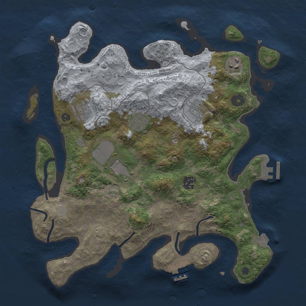 Rust Map: Procedural Map, Size: 3500, Seed: 5634234, 15 Monuments