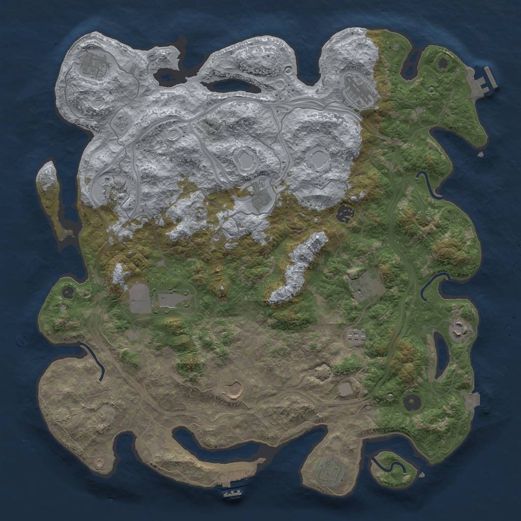 Rust Map: Procedural Map, Size: 4500, Seed: 616380764, 19 Monuments