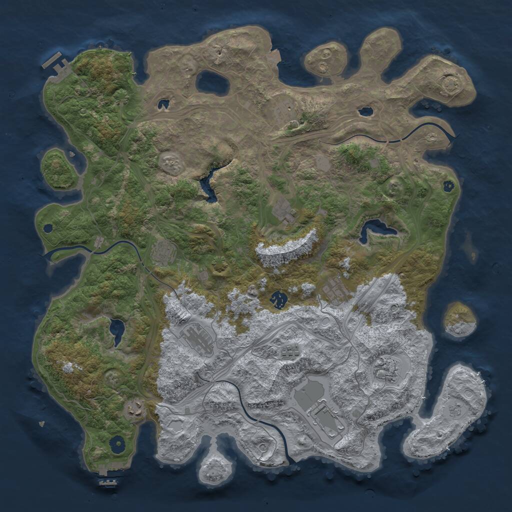 Rust Map: Procedural Map, Size: 4525, Seed: 50000, 16 Monuments
