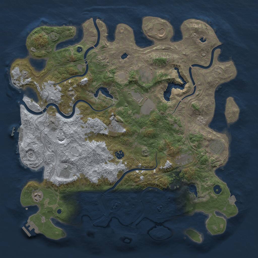 Rust Map: Procedural Map, Size: 4500, Seed: 26184, 17 Monuments