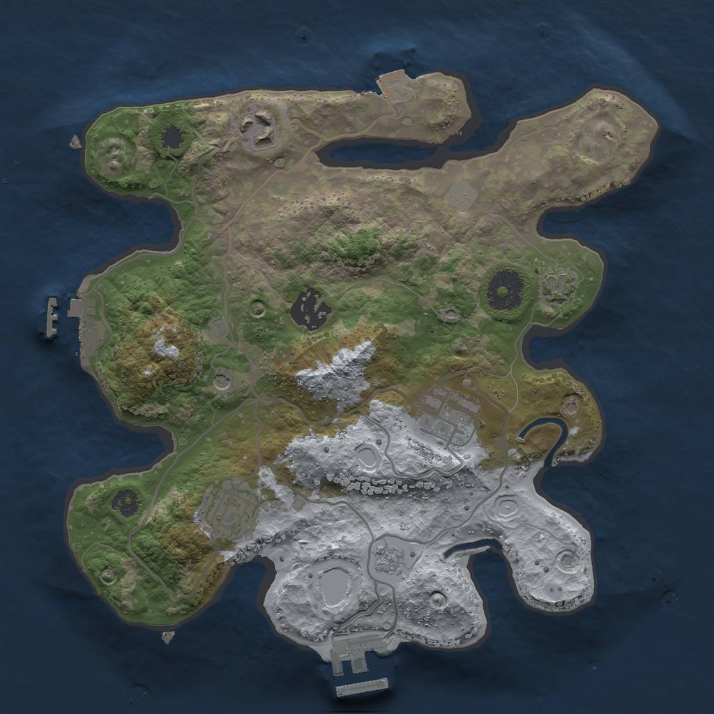 Rust Map: Procedural Map, Size: 2750, Seed: 397391784, 12 Monuments