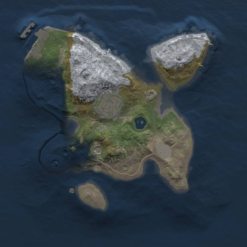 Rust Map: Procedural Map, Size: 2000, Seed: 324159453, 4 Monuments