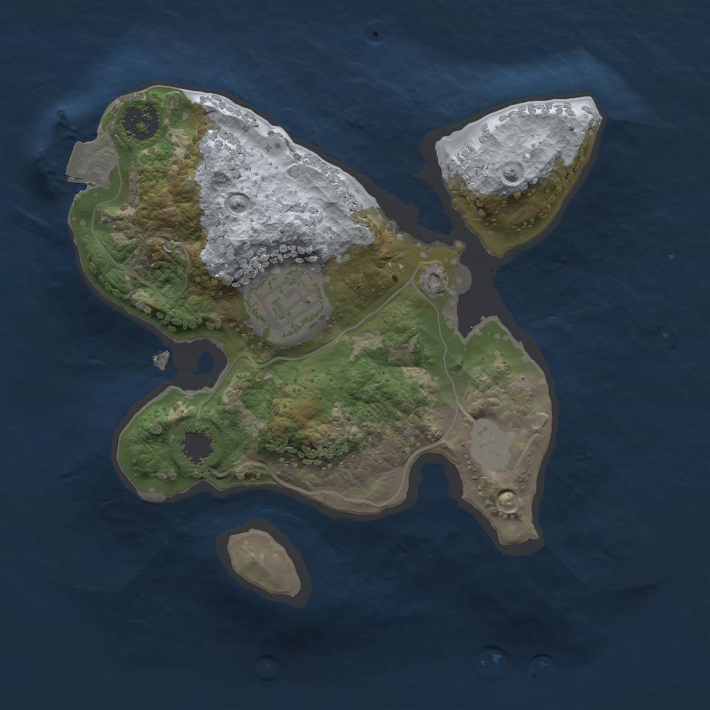 Rust Map: Procedural Map, Size: 2000, Seed: 324159453, 4 Monuments