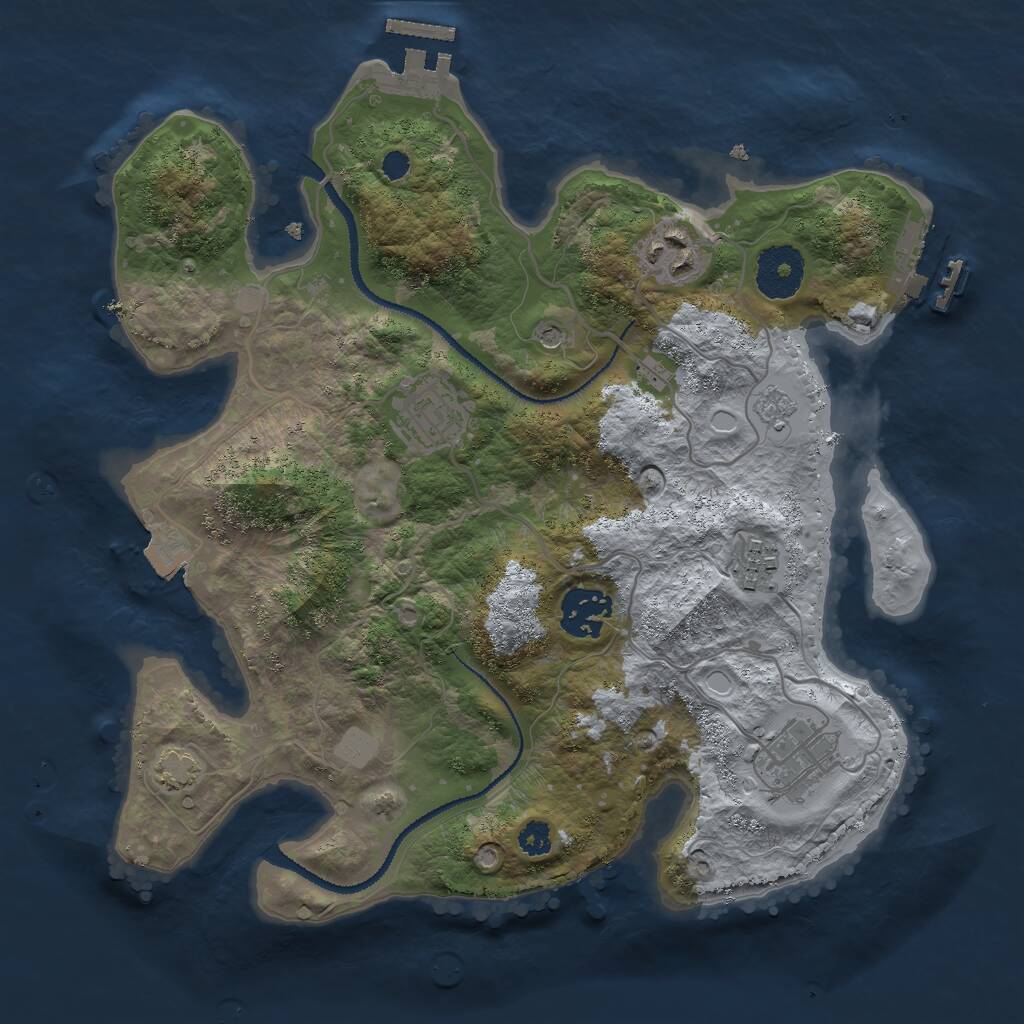 Rust Map: Procedural Map, Size: 3000, Seed: 9475360, 11 Monuments