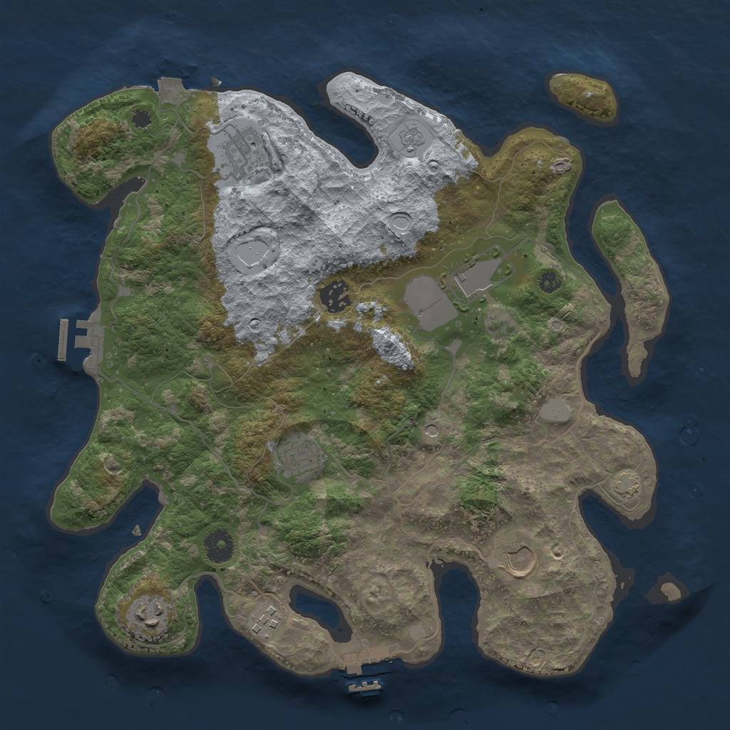 Rust Map: Procedural Map, Size: 3500, Seed: 419472126, 15 Monuments