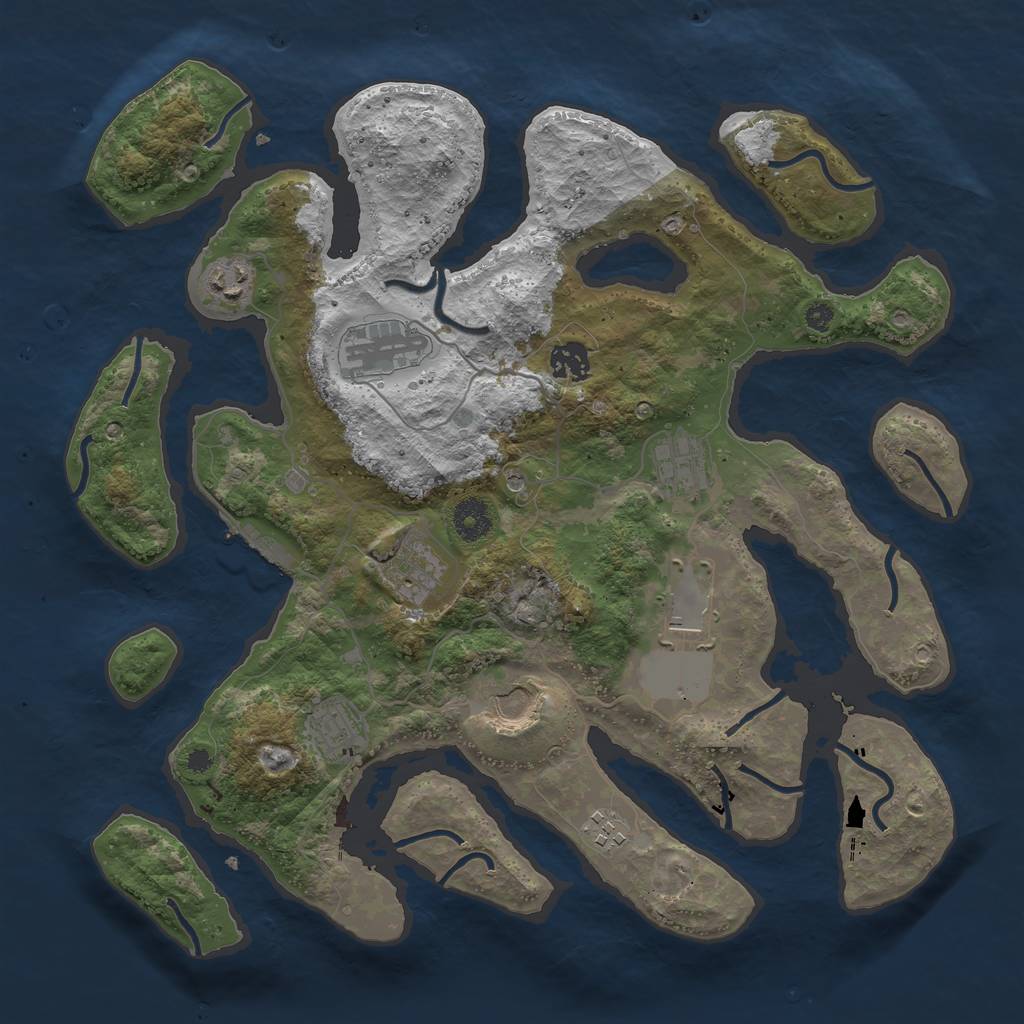 Rust Map: Procedural Map, Size: 3750, Seed: 4959803, 13 Monuments