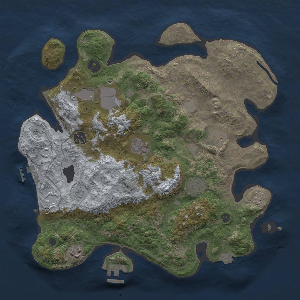 Rust Map: Procedural Map, Size: 3510, Seed: 19686, 15 Monuments