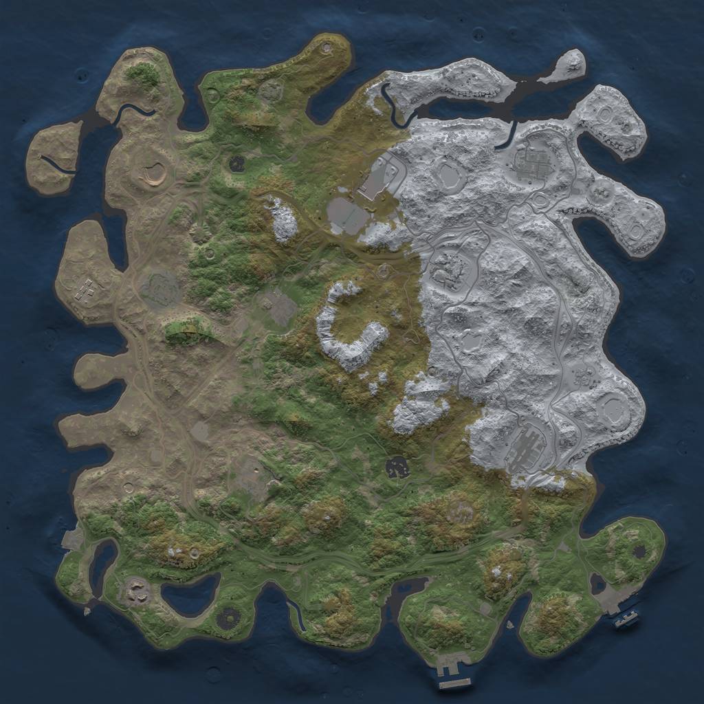 Rust Map: Procedural Map, Size: 4500, Seed: 1318773054, 19 Monuments