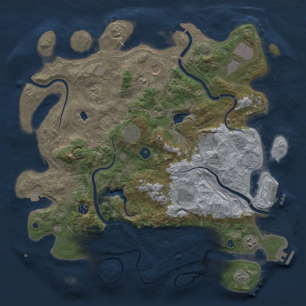 Rust Map: Procedural Map, Size: 4250, Seed: 557192779, 15 Monuments
