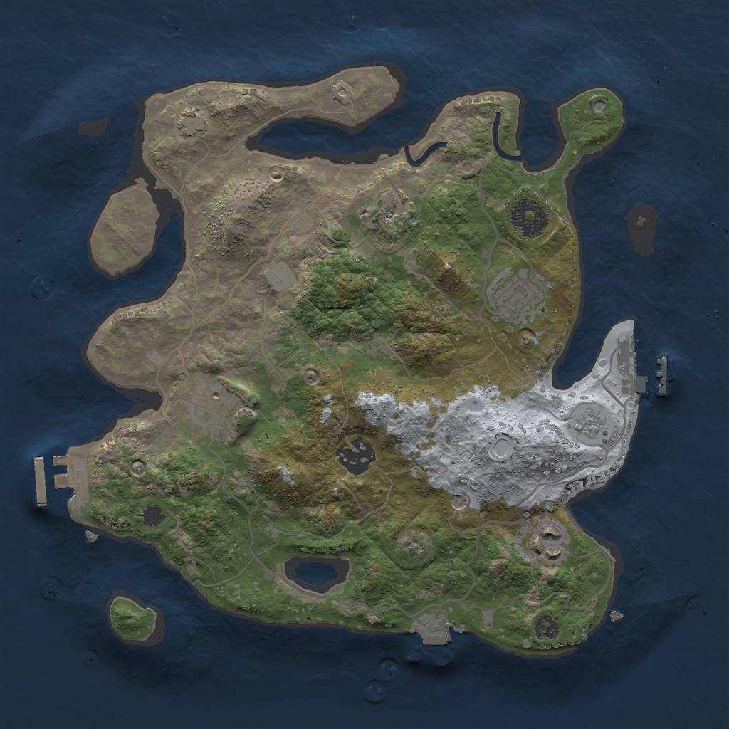 Rust Map: Procedural Map, Size: 3001, Seed: 3421, 13 Monuments