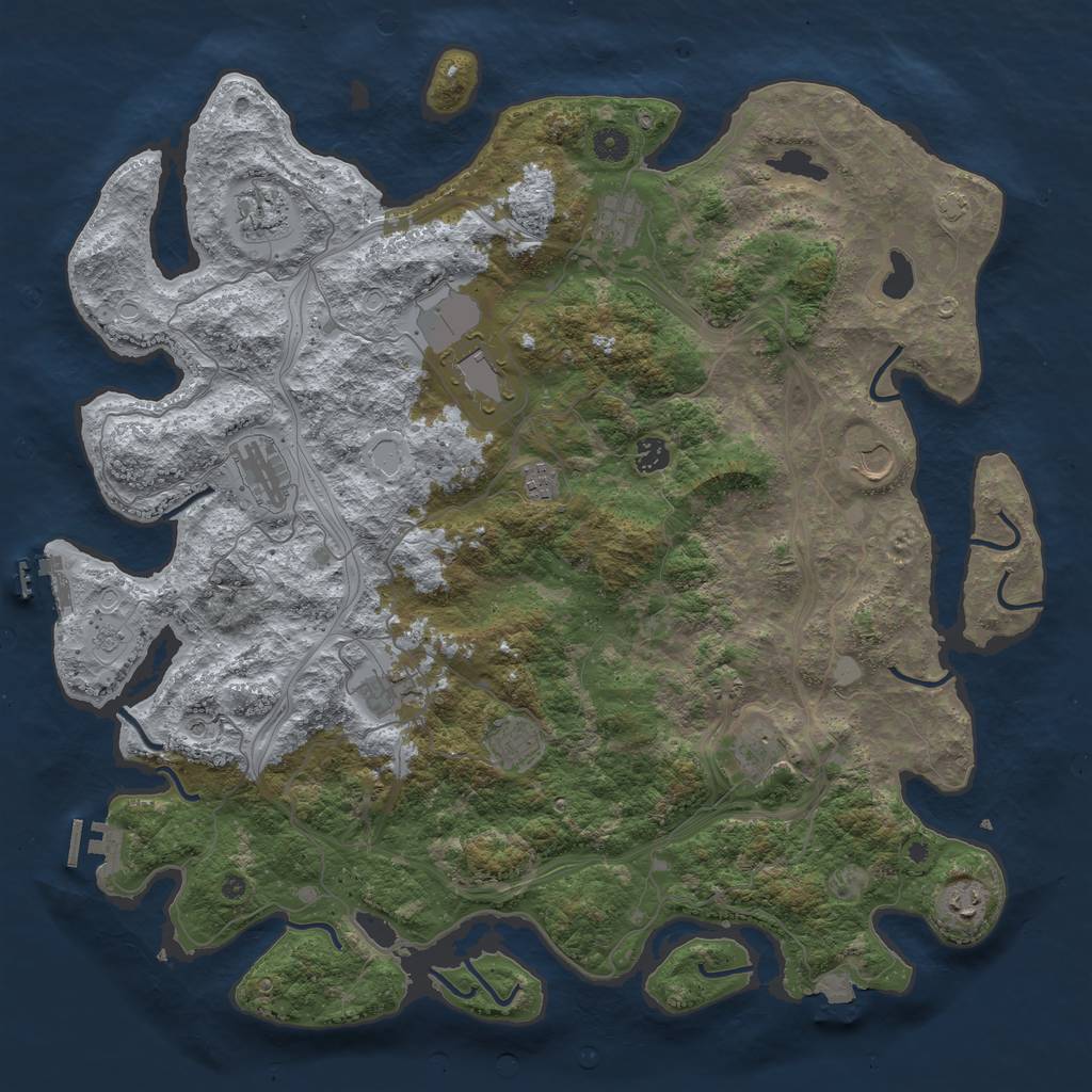 Rust Map: Procedural Map, Size: 4600, Seed: 514788246, 19 Monuments