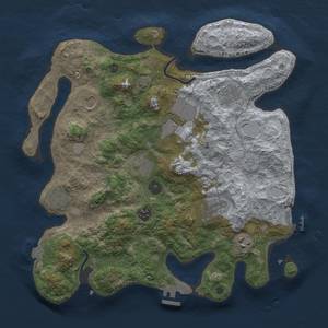 Thumbnail Rust Map: Procedural Map, Size: 3600, Seed: 22007, 16 Monuments