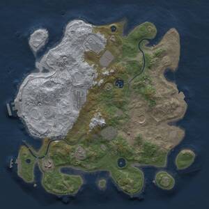 Thumbnail Rust Map: Procedural Map, Size: 3500, Seed: 77206055, 12 Monuments