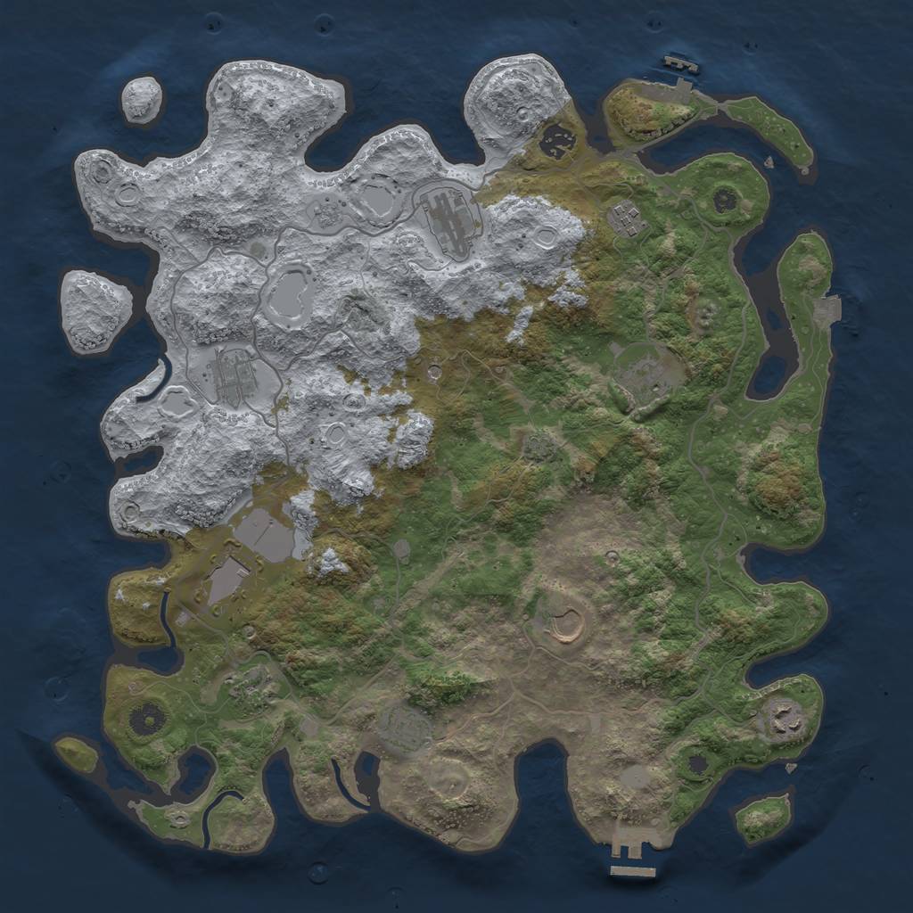 Rust Map: Procedural Map, Size: 4096, Seed: 22905767, 18 Monuments