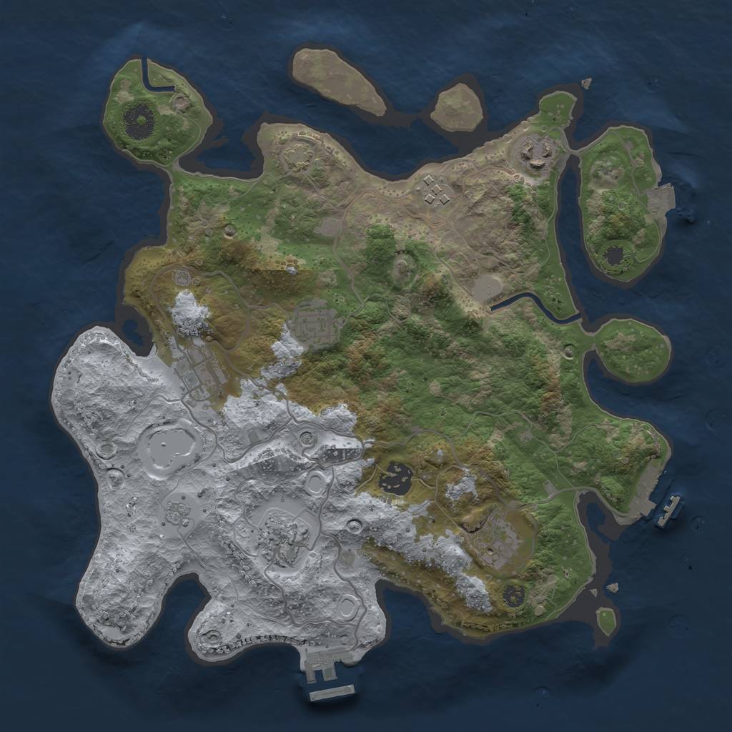 Rust Map: Procedural Map, Size: 3300, Seed: 94, 15 Monuments