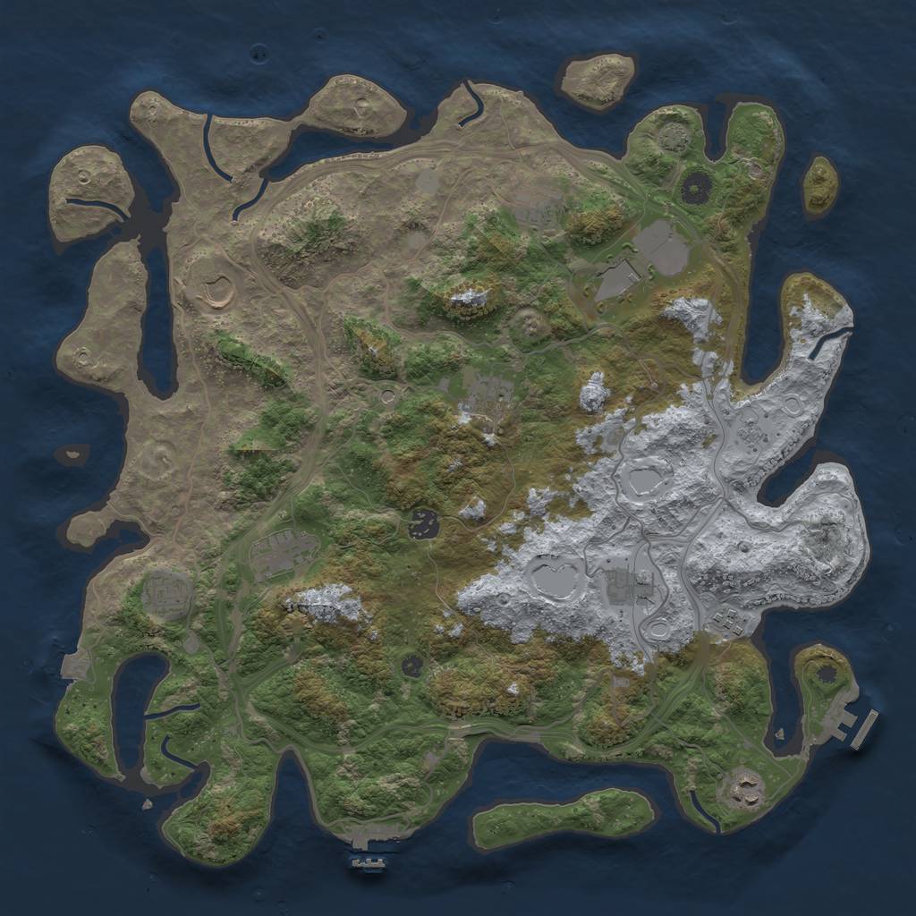 Rust Map: Procedural Map, Size: 4300, Seed: 715646795, 18 Monuments
