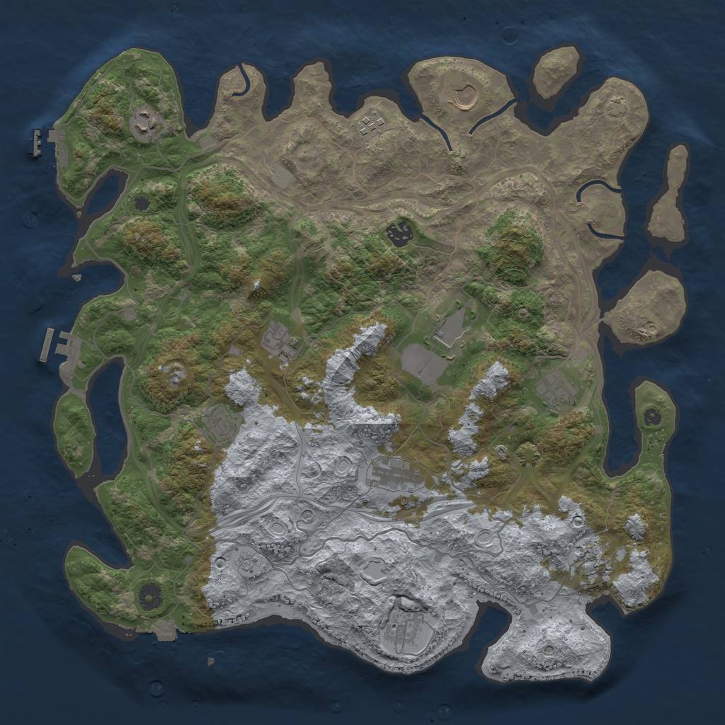 Rust Map: Procedural Map, Size: 4250, Seed: 1531083016, 19 Monuments