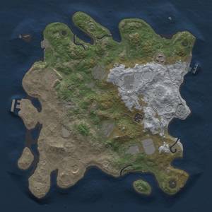 Thumbnail Rust Map: Procedural Map, Size: 3500, Seed: 108587185, 17 Monuments