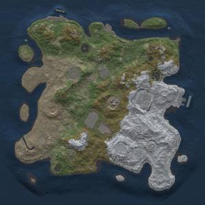 Thumbnail Rust Map: Procedural Map, Size: 3500, Seed: 1597485950, 15 Monuments