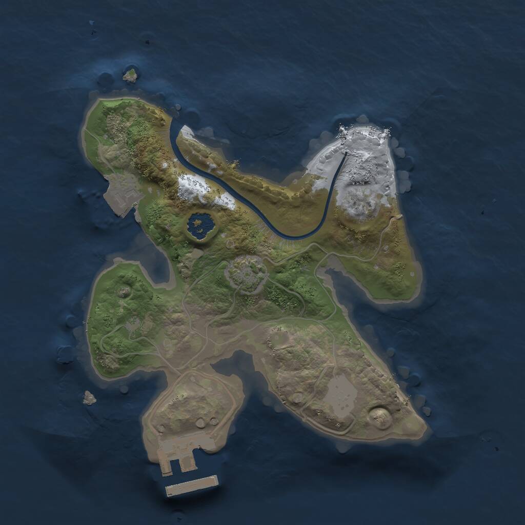 Rust Map: Procedural Map, Size: 2000, Seed: 966701915, 3 Monuments