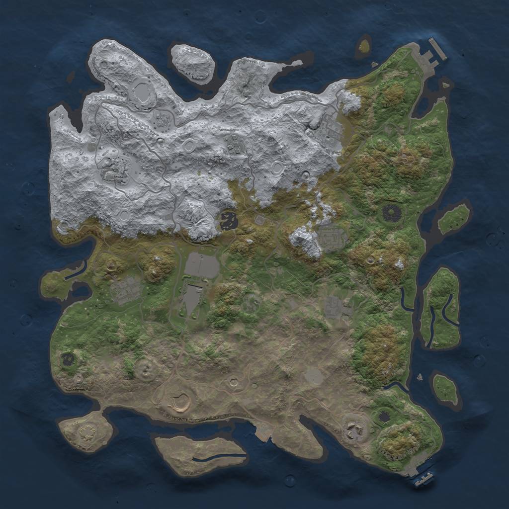 Rust Map: Procedural Map, Size: 4000, Seed: 321477240, 18 Monuments