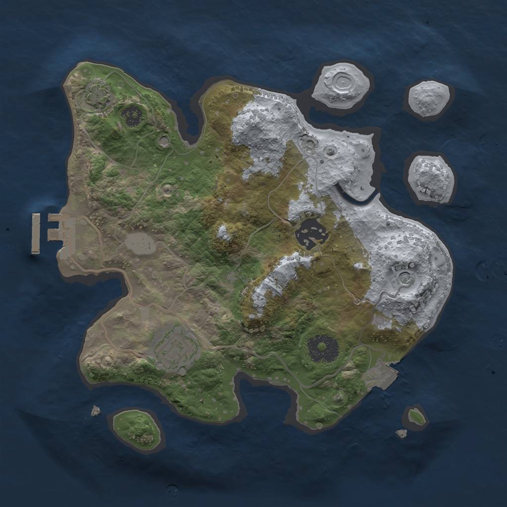 Rust Map: Procedural Map, Size: 2500, Seed: 8529, 8 Monuments