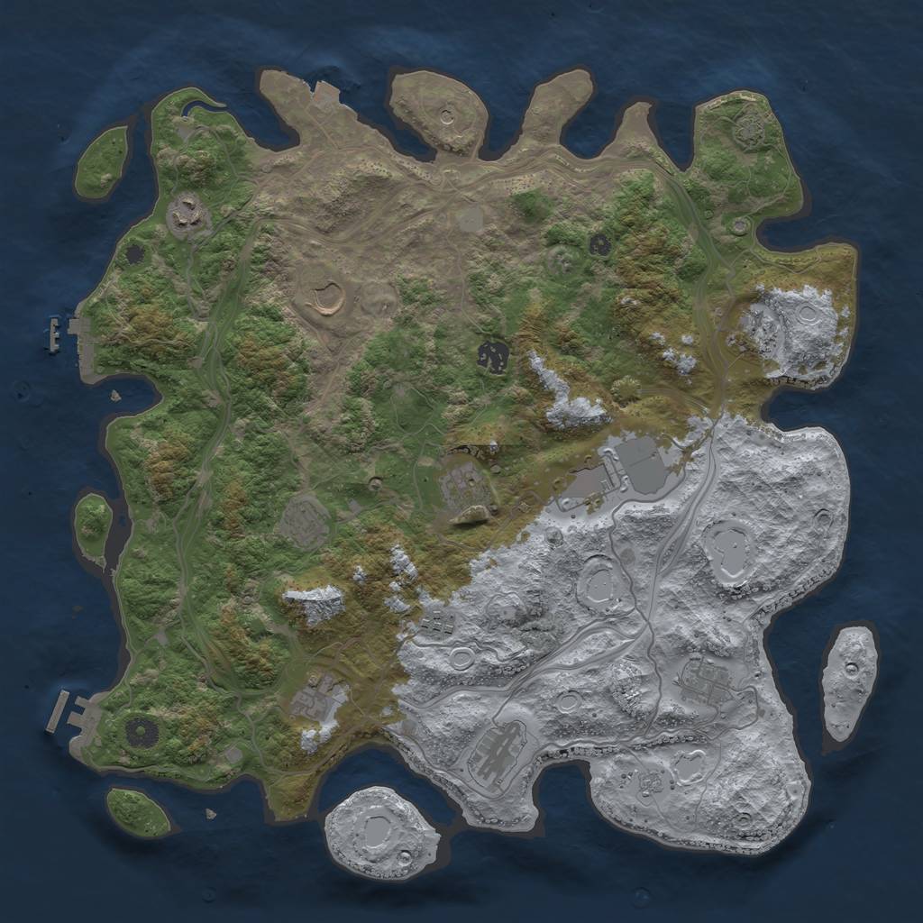 Rust Map: Procedural Map, Size: 4250, Seed: 1206360488, 19 Monuments