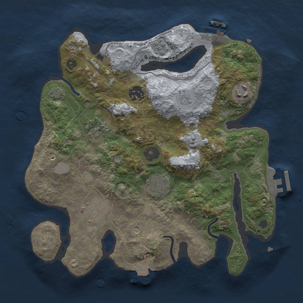 Rust Map: Procedural Map, Size: 3000, Seed: 879770748, 14 Monuments