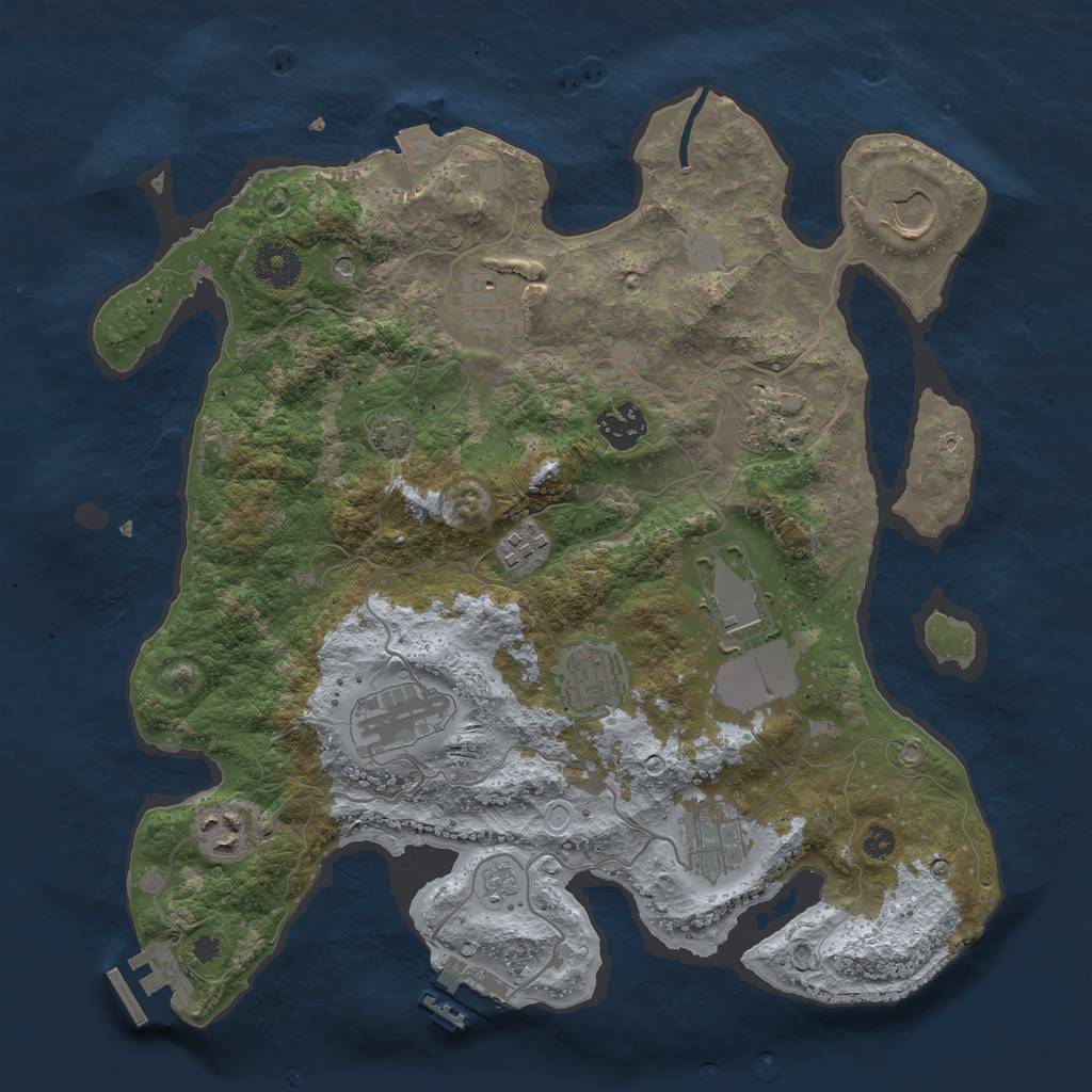 Rust Map: Procedural Map, Size: 3500, Seed: 565877141, 18 Monuments