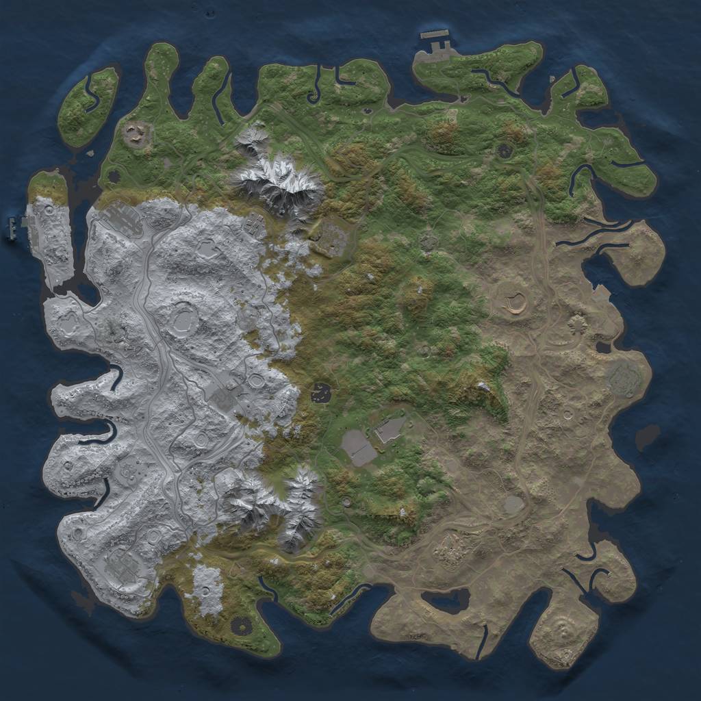 Rust Map: Procedural Map, Size: 5000, Seed: 98472, 19 Monuments