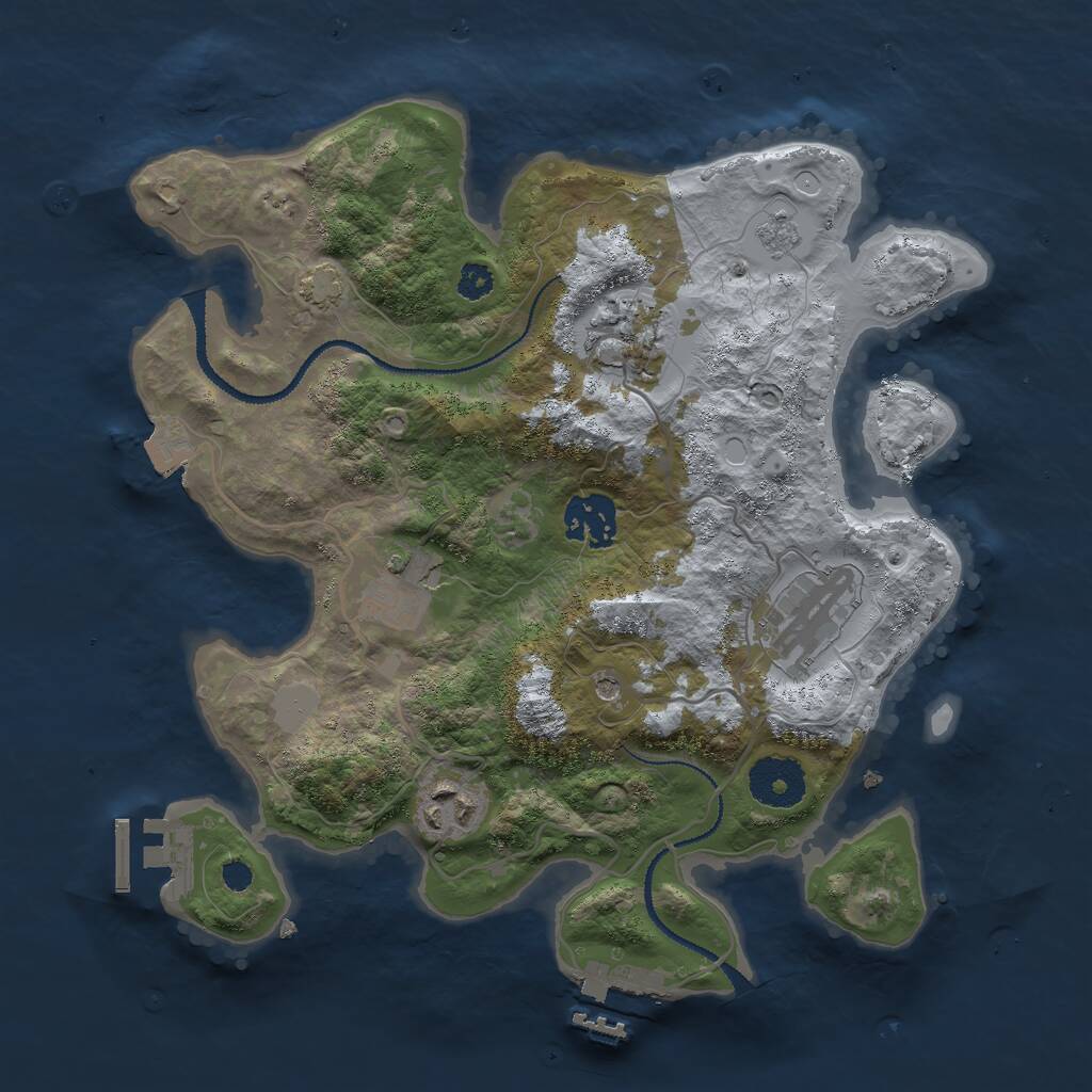 Rust Map: Procedural Map, Size: 3000, Seed: 1281894254, 11 Monuments