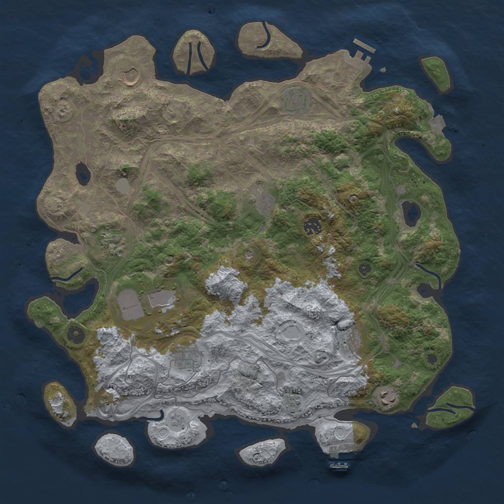 Rust Map: Procedural Map, Size: 4250, Seed: 204561385, 18 Monuments