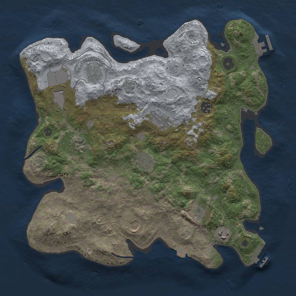 Rust Map: Procedural Map, Size: 3750, Seed: 41961, 18 Monuments