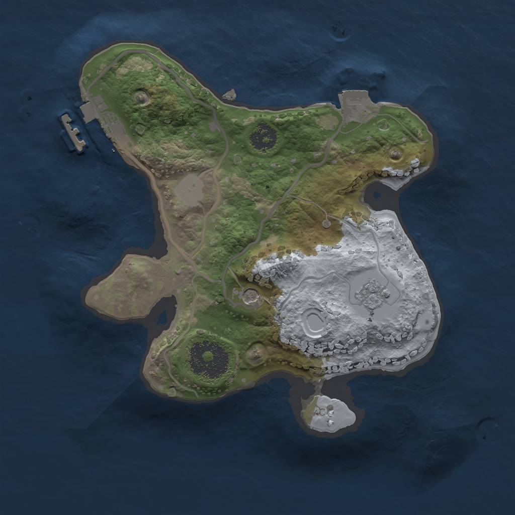 Rust Map: Procedural Map, Size: 2000, Seed: 168877, 6 Monuments