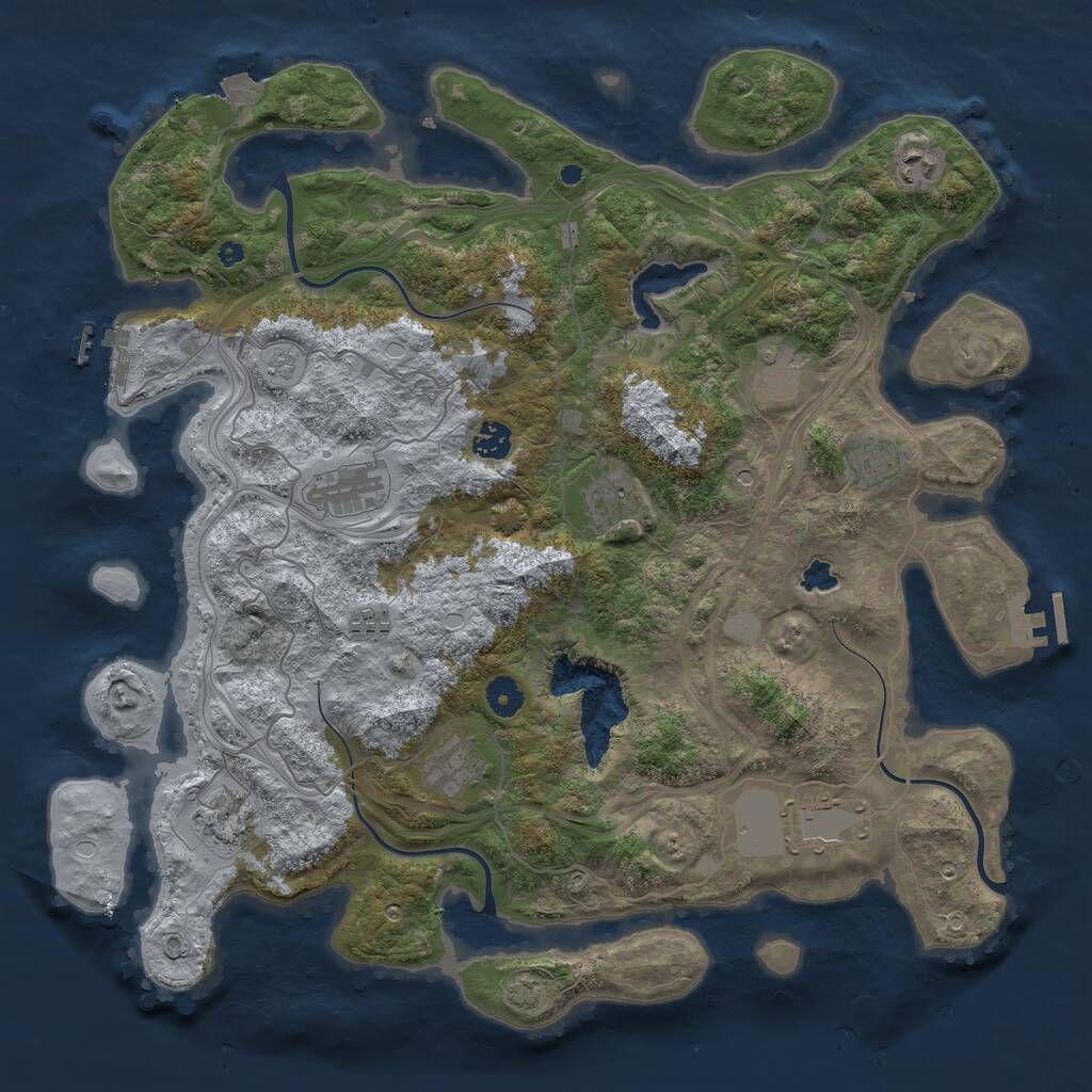 Rust Map: Procedural Map, Size: 4250, Seed: 936193408, 16 Monuments