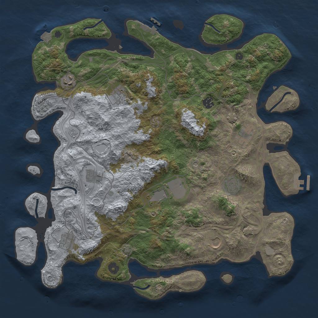 Rust Map: Procedural Map, Size: 4250, Seed: 936193408, 18 Monuments