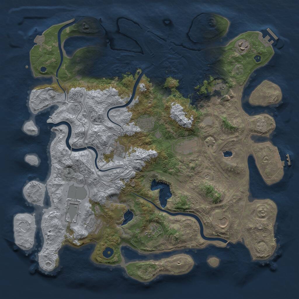 Rust Map: Procedural Map, Size: 4250, Seed: 936193408, 16 Monuments